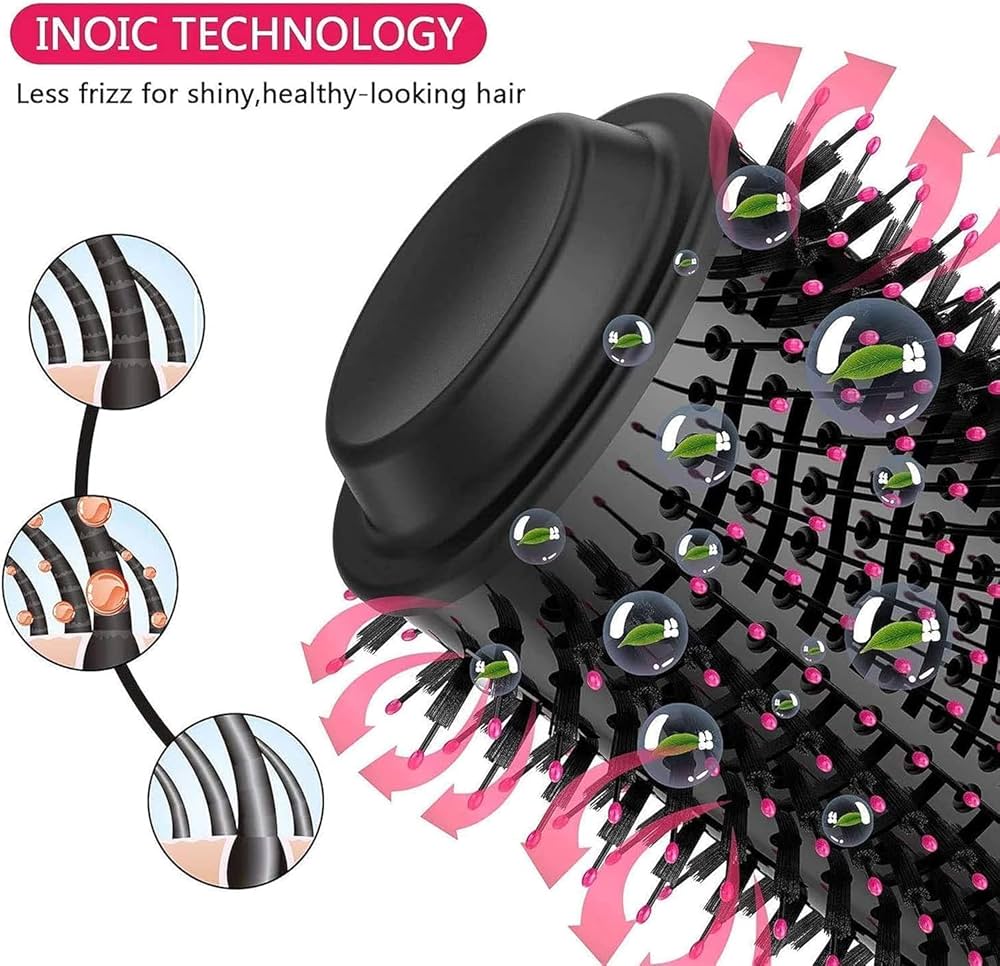 One Step Hair Dryer & Volumizer Brush – 3 in 1 Hot Air Hair Styler for Straightening, Curling & Frizz Control – Salon Blowout at Home