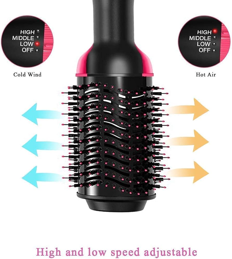 One Step Hair Dryer & Volumizer Brush – 3 in 1 Hot Air Hair Styler for Straightening, Curling & Frizz Control – Salon Blowout at Home